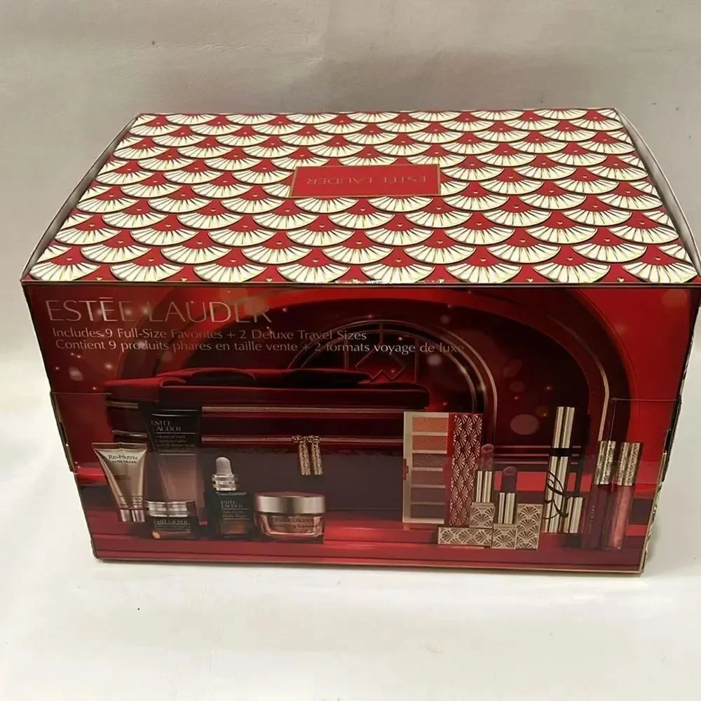 Estée Lauder Red Velvet Makeup Train Case Bow Handle 11 X 7 In 5 1/2 In Tall